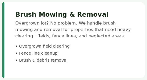 card brush mowing and removal