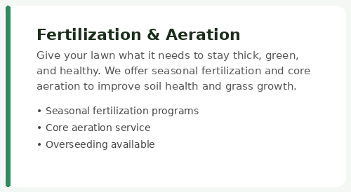 card fertilization and aeratio