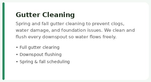 card gutter cleaning
